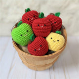 Crochet Apple Pattern, Easy Beginner Crochet Fruit Play Food Pattern, Amigurumi Apple Plushes