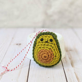 CROCHET PATTERN: Avocado Christmas Holiday Ornament, Downloadable Easy Crochet Patterns, Christmas Ornament Amigurumi Patterns