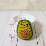 CROCHET PATTERN: Avocado Christmas Holiday Ornament, Downloadable Easy Crochet Patterns, Christmas Ornament Amigurumi Patterns