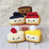 Crochet Cherry Cheesecake Pattern, Amigurumi Dessert Cake Baking Pattern