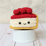 Crochet Cherry Cheesecake Pattern, Amigurumi Dessert Cake Baking Pattern