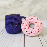 CROCHET PATTERN: Coffee and Donut Plush Play Food, Easy Amigurumi Food Patterns