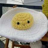 CROCHET PATTERN: Jumbo Fuzzy Fried Egg