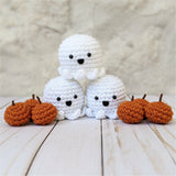 Crochet Halloween Ghost and Pumpkins Pattern, Amigurumi Fall Decor Easy Beginner Patterns