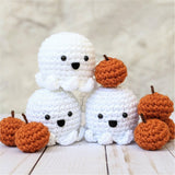Crochet Halloween Ghost and Pumpkins Pattern, Amigurumi Fall Decor Easy Beginner Patterns