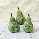 Crochet Fruit Patterns, Apple, Banana, Pear, and Orange Amigurumi Beginner Patterns