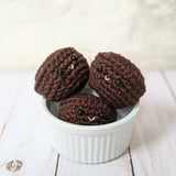 CROCHET PATTERN: Mini Brownies, Amigurumi Brownie Bites Play Food, Easy Beginner Crochet Pattern