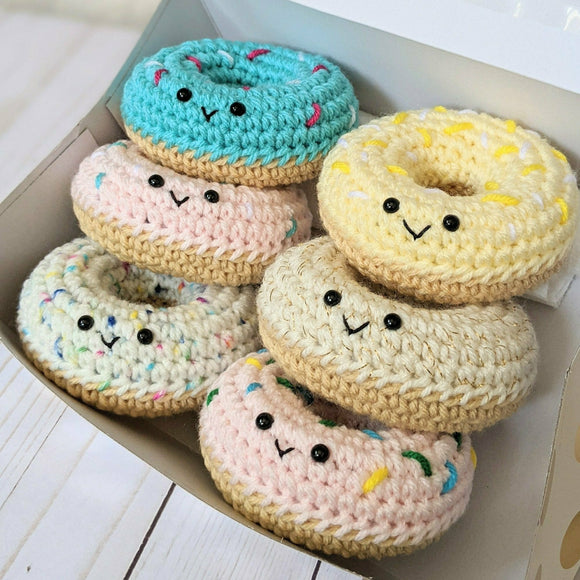 CROCHET PATTERN: Donut Plush Play Food, Easy Amigurumi Food Patterns