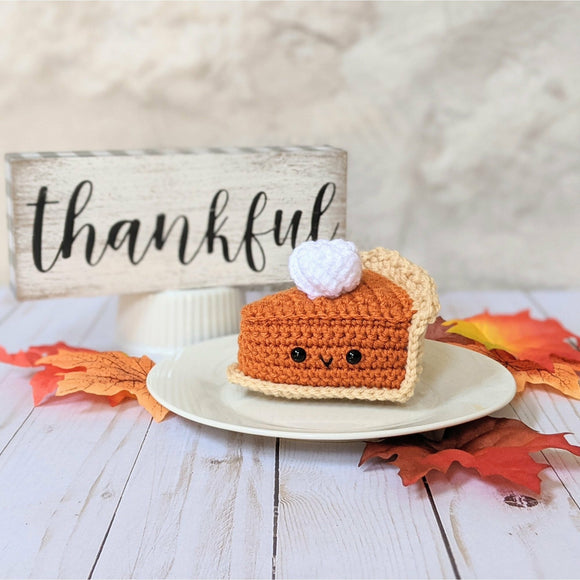 Crochet Fall Decor Patterns, Thanksgiving Pumpkin Pie Amigurumi Pattern