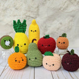 CROCHET PATTERN PACK: Fruit Basket - Apple, Banana, Orange, Pear, , Pineapple, Kiwi, Peach, Apricot, Plum